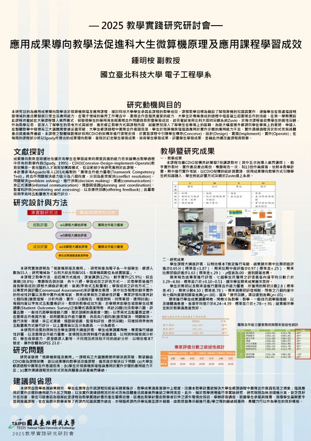 【EC-06】應用成果導向教學法促進科大生微算機原理及應用課程學習成效