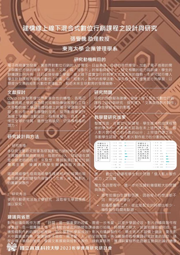 【DP-03】建構線上線下混合式數位行銷課程之設計與研究