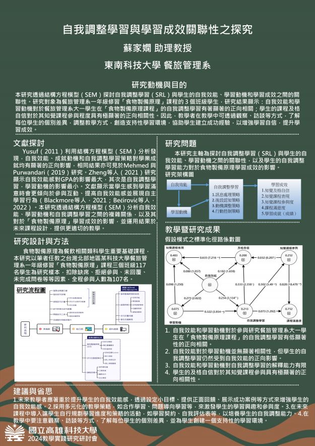 【IP-02】自我調整學習與學習成效關聯性之探究