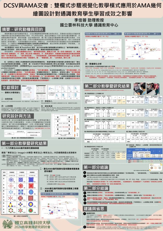 【AC-01】DCSV與AMA交會:雙欄式步驟視覺化教學模式應用於AMA幾何繪圖設計對通識教育學生學習成效之影響