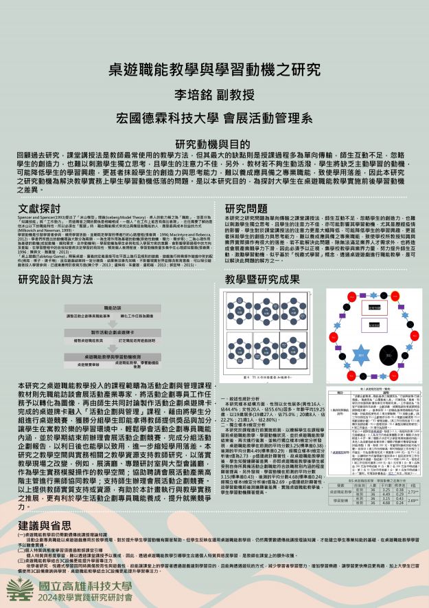 【DC-02】桌遊職能教學與學習動機之研究